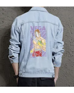 Men's Denim Jacket - Gift for Boyfriend - Vintage Look - Birthday Gift - Light Blue - Main View