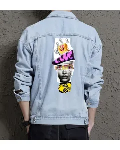 Men's Denim Jacket - Gift for College Student - Versatile Design for Shopping Days - Holiday Season for Gen Z Men - Light Blue - Main View