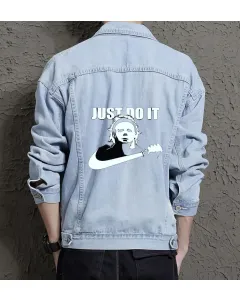 Men's Denim Jacket - Gift for Son on Relaxed Style - Leisure Activities Style for Anniversary - Fashion Fans - Light Blue - Main View
