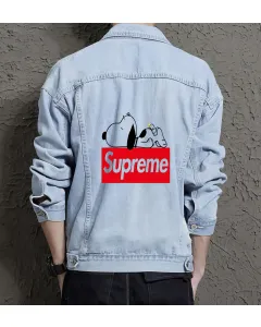 Men's Denim Jacket - Gift for Teen Boys - Vintage Style for Casual Hangouts - Just Because for Fashion Fans - Light Blue - Main View