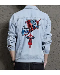 Men's Denim Jacket - Gift for Teenager on Vintage Style - Leisure Activities Style for Father's Day - Teenagers - Light Blue - Main View