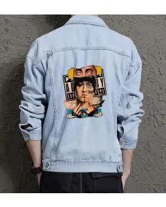 Men's Denim Jacket - Gift Idea for Boyfriend - Contrast Stitching for Street Festivals - Perfect for Birthday - Light Blue - Main View