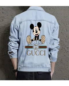 Men's Denim Jacket - Gift Idea for Young Man - Vintage Style for Social Events - Perfect for Graduation - Light Blue - Main View