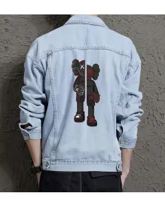 Men's Denim Jacket - Perfect Present for Son - Stylish Look - for Daily Use - Anniversary Gift - Light Blue - Main View
