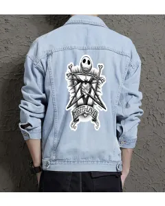 Men's Denim Outerwear for Boyfriend - Contrast Stitching with School Wear - Gift Idea for College Start Teenagers - Light Blue - Main View