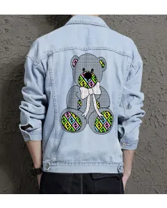 Men's Denim Outerwear for Friend - Great Versatile Design Gift - Casual Hangouts for Celebration - Street Style Lovers - Light Blue - Main View