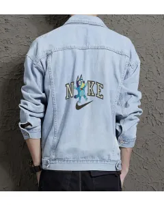 Men's Denim Outerwear - for Son - Relaxed Style for Casual Meetups - Great Gift for Birthday Style-conscious Men - Light Blue - Main View