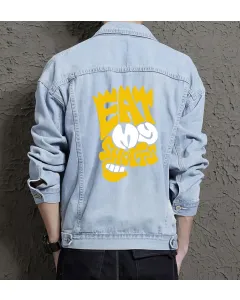 Men's Denim Outerwear - Gift for Teenager - Everyday Style for Casual Outings - Congratulations for Fashion-forward Men - Light Blue - Main View