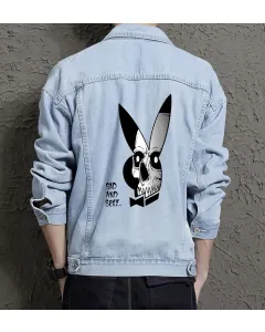 Men's Denim Outerwear - Gift for Young Man - Minimalist Design for Weekend Wear - Just Because for Modern Men - Light Blue - Main View