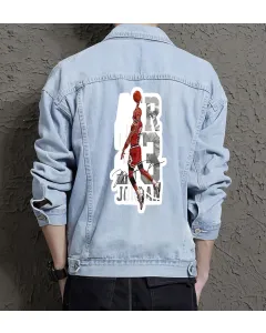Men's Denim Outerwear - Perfect Present for Boyfriend - Everyday Style - for Coffee Dates - Special Occasion Gift - Light Blue - Main View