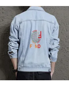 Men's Jean Jacket - for Fashion Lover - Chest Pockets for Shopping Days - Great Gift for Congratulations Urban Men - Light Blue - Main View