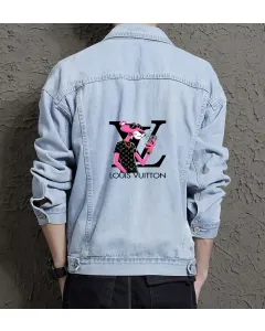 Men's Jean Jacket - Gift for College Student - Simple Style for Coffee Dates - Father's Day for Streetwear Enthusiasts - Light Blue - Main View