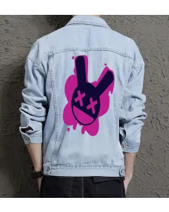 Men's Jean Jacket - Gift for Young Man on Simple Style - Shopping Days Style for Father's Day - Streetwear Enthusiasts - Light Blue - Main View