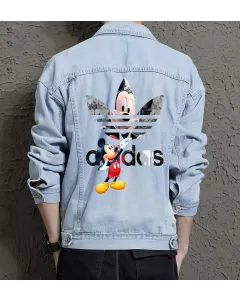 Men's Jean Jacket - Perfect Present for Grandson - Vintage Style - for School Wear - Back to School Gift - Light Blue - Main View