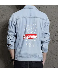 Men's Modern Denim Jacket for Teenager - Contemporary Style with Daily Use - Gift Idea for Valentine's Day Casual Dressers - Light Blue - Main View