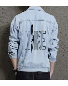 Men's Modern Denim Jacket - Gift for College Student on Minimalist Design - Social Events Style for Just Because - Millennials - Light Blue - Main View