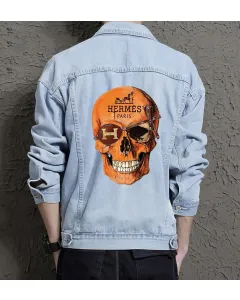 Men's Modern Denim Jacket - Gift for Husband - Relaxed Style for Music Events - Father's Day for Active Men - Light Blue - Main View