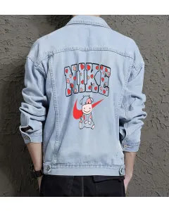 Men's Modern Denim Jacket - Gift Idea for Son - Chest Pockets for Day Trips - Perfect for Anniversary - Light Blue - Main View