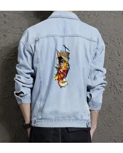 Men's Relaxed Fit Jean Jacket for Boyfriend - Great Casual Style Gift - Street Style for Celebration - Fashion Fans - Light Blue - Main View