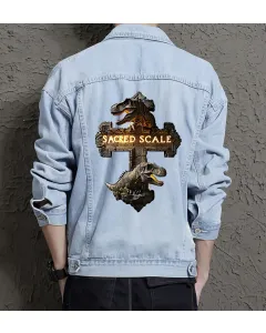 Men's Relaxed Fit Jean Jacket - Gift for College Student - Chest Pockets for Social Events - Special Occasion for Street Style Lovers - Light Blue - Main View