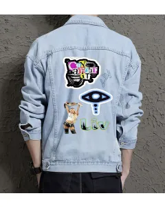 Men's Relaxed Fit Jean Jacket - Gift for Friend - Vintage Style for Street Style - Anniversary for Trend Followers - Light Blue - Main View