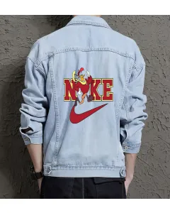 Men's Relaxed Fit Jean Jacket - Gift for Teen Boys - Front Pockets for Casual Meetups - Back to School for Street Style Lovers - Light Blue - Main View