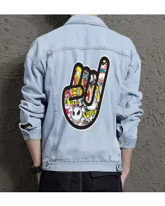 Men's Relaxed Fit Jean Jacket - Gift for Young Man - Button Front for Casual Fridays - Valentine's Day for Street Style Lovers - Light Blue - Main View