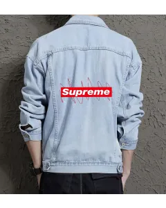 Men's Relaxed Fit Jean Jacket - Perfect Present for Boyfriend - Regular Cut - for City Outings - Just Because Gift - Light Blue - Main View