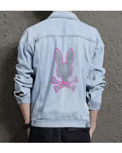 Men's Relaxed Fit Jean Jacket - Perfect Present for Dad - Front Pockets - for Casual Hangouts - Just Because Gift - Light Blue - Main View