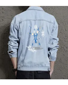 Men's Rg37 Denim Jacket - Gift for Him - Stylish and Versatile - Christmas Present - Light Blue - Main View