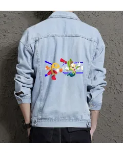 Men's Rg73 Denim Jacket - Gift for Him - Stylish Outerwear for Christmas - Graduation Present - Light Blue - Main View