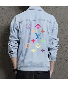 Men's Street Style Denim Jacket - Gift for Dad on Regular Cut - Outdoor Activities Style for Back to School - Teenagers - Light Blue - Main View