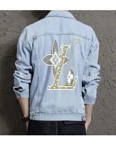 Men's Street Style Denim Jacket - Gift for Friend - Contemporary Style for Casual Fridays - Celebration for Gen Z Men - Light Blue - Main View