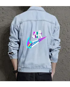 Men's Street Style Denim Jacket - Gift for Graduate on Regular Cut - Casual Hangouts Style for Birthday - Modern Men - Light Blue - Main View