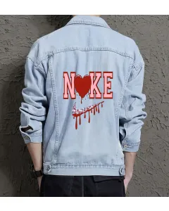 Men's Street Style Denim Jacket - Gift for Graduate - Simple Style for Shopping Days - Christmas for Gen Z Men - Light Blue - Main View