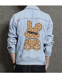 Men's Street Style Denim Jacket - Gift for Teenager on Simple Style - School Wear Style for Father's Day - Fashion-forward Men - Light Blue - Main View