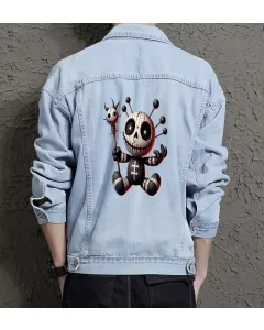 Men's Street Style Denim Jacket - Gift Idea for Him - Clean Design for City Outings - Perfect for Holiday Season - Light Blue - Main View