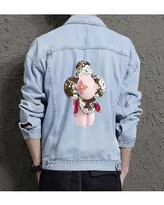 Men's Street Style Denim Jacket - Ideal Gift for College Student - Chest Pockets Style - Great for City Outings - Christmas Gift - Light Blue - Main View
