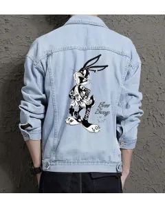 Men's Urban Jean Jacket for Brother - Great Button Front Gift - Urban Fashion for Birthday - Active Men - Light Blue - Main View
