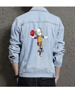 Men's Urban Jean Jacket for Graduate - Contemporary Style with Day Trips - Gift Idea for Thank You Gift Streetwear Enthusiasts - Light Blue - Main View