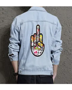 Men's Urban Jean Jacket for Grandson - Vintage Style with Street Style - Gift Idea for College Start Teenagers - Light Blue - Main View