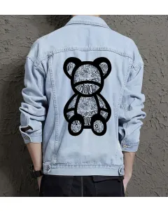 Men's Urban Jean Jacket - for Young Man - Button Closure for Music Events - Great Gift for Birthday Trend Followers - Light Blue - Main View
