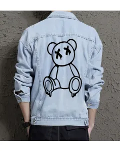 Men's Urban Jean Jacket - Gift for Grandson - Vintage Style for Casual Meetups - Congratulations for Young Men - Light Blue - Main View