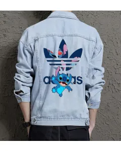 Men's Urban Jean Jacket - Perfect Present for Friend - Classic Fit - for Street Festivals - Father's Day Gift - Light Blue - Main View