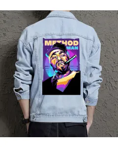 Method Man Jean Jacket for Men – Gift for Music Fans – Birthday Present - Light Blue - Main View