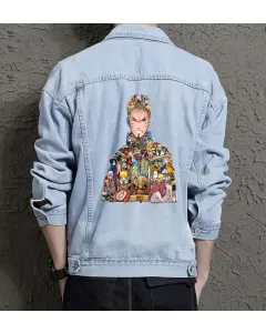 Naruto Jean Jacket for Men – Gift for Anime Fans – Christmas Gift - Light Blue - Main View