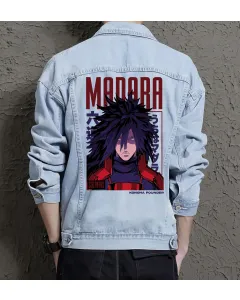 Naruto Jean Jacket for Men – Gift for Anime Fans – Christmas Gift - Light Blue - Main View