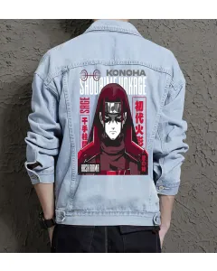 Naruto Jean Jacket for Men – Gift for Anime Fans – Christmas Gift - Light Blue - Main View