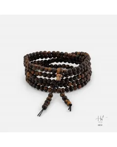 Natural Agarwood Bracelet for Men and Women – Handcrafted Spiritual Gift for Daily Wear, Meditation – Brown Agarwood – Main View