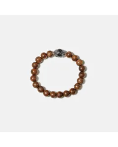 Natural Agarwood Bracelet for Men and Women – Handcrafted Spiritual Wood Bracelet for Daily Wear, Meditation – Brown Agarwood – Main View